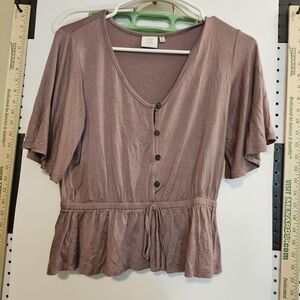 Good Luck Gem Dusty Pink Button-Down Blouse